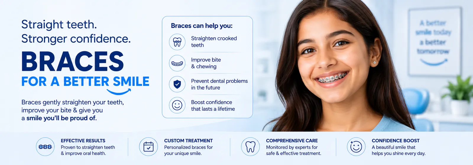 Braces in Madurai — straighten crooked teeth, improve your bite and gain lasting confidence.